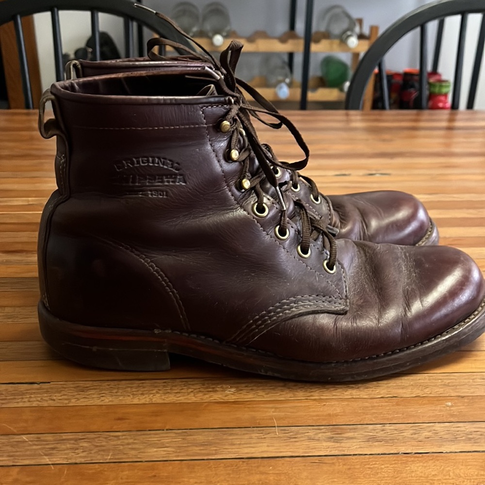 Chippewa burgundy colored boots sized 9.5 - Picture 3 of 8